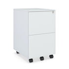 Ceha Canada 2-Drawer Metal Pedestals - Signal White-EFFICIENT SPACE UTILIZATION & SECURITY: Optimize your file organization with this compact file cabinet that provides ample storage without taking up much floor space. Rest assured of the safety and privacy of your documents with the included key lock