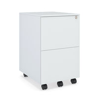 Ceha Canada 2-Drawer Metal Pedestals - Signal White-EFFICIENT SPACE UTILIZATION & SECURITY: Optimize your file organization with this compact file cabinet that provides ample storage without taking up much floor space. Rest assured of the safety and privacy of your documents with the included key lock