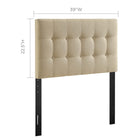 Modway Emily Upholstered Fabric Twin Headboard - Beige-Fits twin size beds