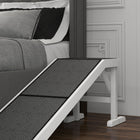 PawHut 59" L Pet Ramp with Non-slip Carpet - White-Polyester surface provides so much comfort 