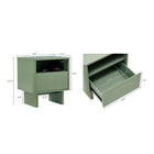 Manhattan Comfort Ella 19.7" Modern Nightstand - Sage Green-Smooth Rounded Edges Add a Modern Charm and Enhance Safety