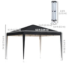 Outsunny 10 ft W x 10 ft L Folding Pop Up Tent Canopy Outdoor Gazebo - Black-Suitable for family gatherings, barbecues or other outdoor activities