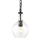 Hudson&Canal Verona 7" Wide Pendant with Glass Shade - Blackened Bronze/Clear-Includes an adjustable 6 ft. cord, compatible with existing dimmer switches, bulbs not included