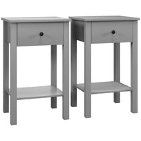 HOMCOM Side Table- Grey - Set of 2-Simple design, a great match for your home decoration