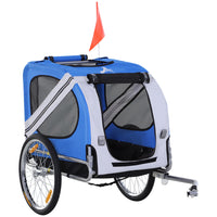 Aosom Pet Foldable Bicycle Wagon with Hitch - White-A great bike trailer for biking or shopping with your furry friends 