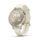 Garmin Lily 2 Active Lunar Fitness Tracker Smartwatch - Gold with Bone Silicone Band-Built-in GPS tracks many outdoor activities; plus, get sports apps for yoga, Pilates, cardio, dance fitness, golf and more 