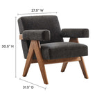 Modway Lyra Fabric Armchair - Dark Grey Fabric-Non-removable Cushions