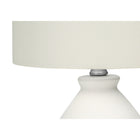 Monarch Specialties 17" H Table Lamp - Cream Ceramic / Ivory / Cream Shade-Assembled dimensions: 9.5 in. L x 9.5 in. W x 16.5 in. H. base: 6.5 in. L x 6.5 in. W x 7.5 in. H. shade: 9.5 in. L x 9.5 in. W x 8 in. H
