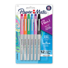 PaperMate Flair Ultrafine Felt Tip Pens - 0.4mm - Assorted Colours - 12 Pack-Porous Felt Pen