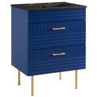 Modway Daybreak 24" Bathroom Vanity - Blue/Black-CONTEMPORARY BATHROOM VANITY - Featuring a clean-lined design and gold metal hardware, this vanity incorporates contemporary style to your bathroom space
