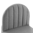 Modway Isla Upholstered Fabric Dining Side Chair - Black/Light Grey - 2 Pack-Chair Weight Capacity: 331 lbs.