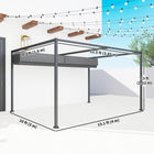 Outsunny Patio Pergola with Retractable Canopy - 13' x 10' - Dark Grey-Great for porch, pergola, patio, gazebo or any outdoor spaces 