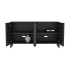 Manhattan Comfort Novara 60" Contemporary 4-Door Sideboard - Black-Home Assembly Required (All Hardware Included)