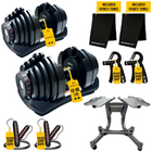 MotionGrey Adjustable Dumbbell Set and Stand Bundle for Home Gym Strength Training - 10-90 lb - 1 Set-Adjustable dumbbell set provides a broad 10-90 lb range for progressive strength training