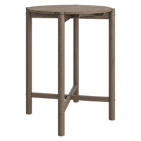 Modway Eleni Round 35" Outdoor Teak Wood Round Bar Table - Weathered Grey Teak-Teak Wood Frame