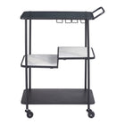 Zuo Constanza Bar Cart - Black-Integrated wine glass hanger under top shelf