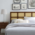 Modway Luana Cane King Headboard - Walnut-Interchangeable Bed Frame Options