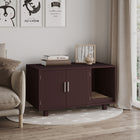 PawHut Hidden Cat Litter Box Enclosure - Brown-Constructed from robust MDF board 