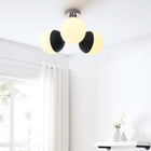 Modway Stellar 3-Light Semi-Flush Ceiling Light - Opal/Polished Nickel-Opal Glass Shades