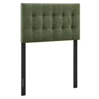 Modway Emily Fabric Upholstered Twin Size Headboard - Foliage-Premium Linen-Like Fabric