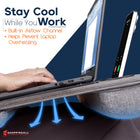 ShoppingAll Lap Desk with Pillow Cushion - Fits up to 17 Inch Laptop - Grey-Portable & Lightweight – Features a built-in handle for easy transport. Ideal for home, travel, or working on the go.
