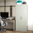 HOMCOM 71" Metal Storage Cabinet with 2 Doors - White-Suitable as a storage cupboard for books, documents, tools