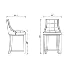 Manhattan Comfort Fifth Avenue 19" Traditional Faux Leather Upholstered Counter Stool - Pebble Grey-Upholstered in Faux Leather with Foam Padding