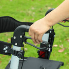 HOMCOM Folding Rollator Walker with Large Seat, Backrest and Bag - Red-Dual hand brakes and large wheels deliver stable, safe mobility on the walker 