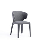 Manhattan Comfort Conrad 20.47" Mid-Century Modern Woven Tweed Upholstered Dining Chair - Grey - Set of 2-Standard 4-Leg Base