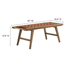 Modway Saoirse 47" Faux Leather Wood Bench - Walnut/Brown-Basket Weave Design