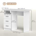 HOMCOM 39.4" Computer Desk with Storage - White-Suitable as a computer desk or office desk in bedrooms, home offices or study areas
