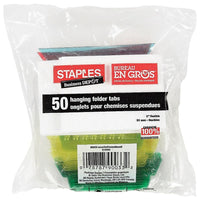 Staples Assorted Hanging File Folder Tabs - 2" - 50 Pack-2" Tabs