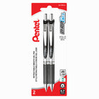 Pentel EnerGel Liquid Gel Pens Retractable – 0.7mm – Black – 2 Pack-Engineered to incorporate the best qualities of liquid and gel ink