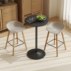 HOMCOM Round Bar Table with Non-Slip Base for 2 - Black-Steel base with anti-slip rubber ring enhances stability