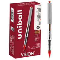 uni-ball Vision Rollerball Pens – 0.7mm – Red – 12 Pack  -Rollerball Pens