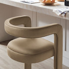 Modway Winslow Performance Velvet Bar Stool - Taupe-Stainless Steel Footrest