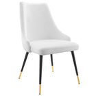 Modway Adorn Performance Velvet Dining Side Chair - White - 2 Pack-Durable Stain-Resistant Fabric