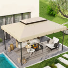 Outsunny 13' L x 10' W Gazebo Replacement Canopy Top - Cream White-2-tier rooftop is more beautiful and helps with airflow and windy weather conditions
