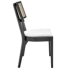 Modway Caledonia Fabric Upholstered Wood Dining Chair - Black/White - 2 Pack-Weight Capacity: 330 lbs.