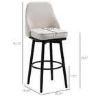 HOMCOM Bar Height Swivel Bar Stools with Steel Legs - Cream White - 2 Pack-It has a footrest to sit comfortably
