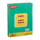 Staples Brights Coloured Copy Paper - Letter - 8-1/2" x 11" - Emerald - 500 Sheets-For use in laser and inkjet printers