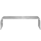 Modway Pipe 60" Stainless Steel Bench - Silver-Easy To Clean