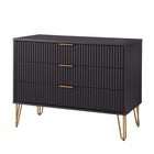 Manhattan Comfort DUMBO Modern Dresser Set and 5-Drawer Tall Dresser Set - Black-Perfect for Bedroom Storage, Lamps or Display Items.