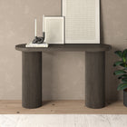 Hudson&Canal Isa Oval Fluted Console Table - 55" W - Brown Oak-Clean with a soft, dry cloth and no harsh chemicals or abrasive cleaning materials