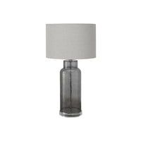 Monarch Specialties 28" H Contemporary Table Lamp - Grey Glass / Grey Shade-This contemporary, 28"h table lamp features a textured, translucent grey glass body on a clear acrylic base and topped with a sophisticated grey fabric shade, making it a stylish accent in a living room, bedroom, or home office space