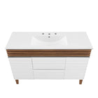 Modway Render 48" Single Sink Bathroom Vanity - White/Walnut/White-9