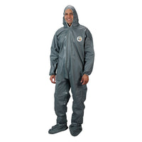 Lakeland Coverall, Hood, Pyrolon Cr/Fr, 2Mil, Boot/Wrist, 4XL (51150-4XL)-Material: Pyrolon