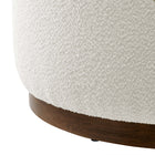 Modway Tilden Large 29" Round Boucle Upholstered Ottoman - Cloud/Walnut-Weight Capacity: 506 lbs.