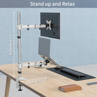 SHOPPINGALL Extra Tall Dual Monitor And Laptop Mount Stand with 31.5 inch Pole for Laptop up to 17" Monitors up to 32" - SA-LH07L-White-[NEAT CABLE MANAGEMENT] Comes with built-in cable management clips for convenient storage of cables and adjustment wrenches. Enhances workspace efficiency by keeping your desk clutter-free. Includes an anti-scratch pad on the base to safeguard your desk from scratches.