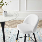 Modway Cordial Fabric Counter Stools - White - Set of 2-Non-Marking Foot Caps